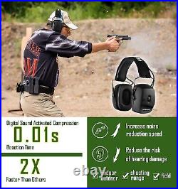 30dB Highest NRR Digital Electronic Shooting Ear Protection Muffs Eyewear Case k