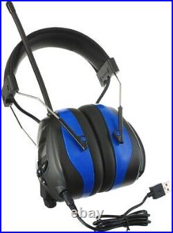 AM/FM Bluetooth Radio Headphones Noise Reduction Safety Earmuffs Blue