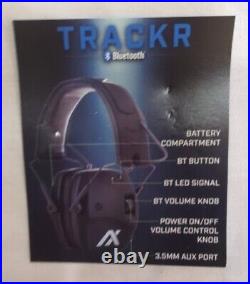 AXIL TRACKR Blu Electronic Earmuffs, Black, Medium, Bluetooth