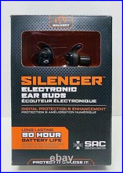 BRAND NEW Walkers Silencer Electronic Ear Plugs (NRR 25dB) Pair GWP-SLCR-FDE
