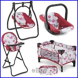 Baby Doll Play Set Swing High Chair Swing Carrier Girl Pretend Toy Gift New