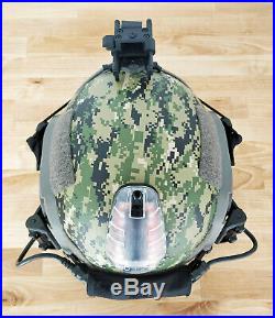 Custom Navy SEAL AOR2 Tactical Bump Helmet + Electronic Earmuffs + ANSI Goggles