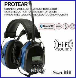 Digital Radio Ear Muffs, Ear Hearing Protection Earmuff with Boom Microphones