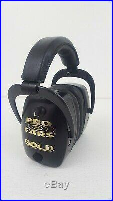 EXCELLENT Pro Ears Pro Mag Gold Series Black Electronic Ear Muffs GS-DPM-G