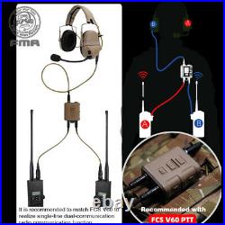 FMA FCS AMP Tactical Headset Communication Noise Reduction V60 PTT Military Gear