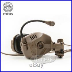 FMA FCS RAC Tactical Headset ARC Noise Reduction Headphones Rail Attached PTT