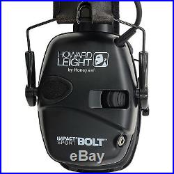 Howard Leight Impact Sport Bolt, Electronic Earmuff, Folding, Black R-02525