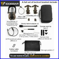 IDOGEAR Electronic Tactical Headset Bluetooth Ear Muffs For Helmet Noice Reduct