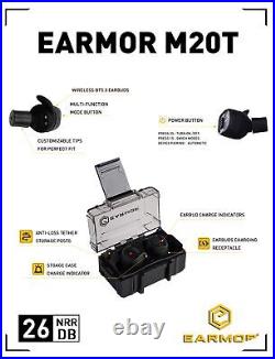 M20T NRR26dB Electronic Shooting Ear Protection Bluetooth5.3, Hearing Prote