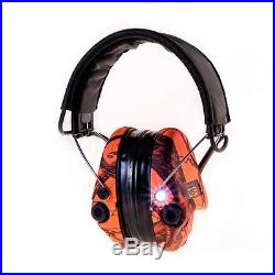 MSA Sordin Supreme Pro X LED Electronic EarMuff black leather orange camo cups