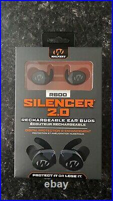 NEW Walkers GWP-SLCRRC2 Silencer 2.0 Rechargeable 24 DB Black Ear Muffs R600