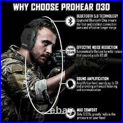PROHEAR 030 Bluetooth 5.0 Electronic Shooting Ear Protection Earmuffs, Noise Red