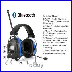 PROTEAR Bluetooth Hearing Protector Earmuffs MP3/AM/FM Radio with Boom Noise Ear
