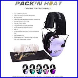 Pack'N Earmuffs Heat Chrome Plated Electronic Eyes & Ears Set 23NRR Light