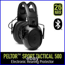 Peltor Sport500 Electronic Hearing Protection Earmuffs, Bluetooth-Enabled, Black