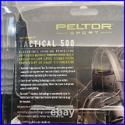 Peltor Sport Smart Tactical 500 Black BT Electronic Hearing Protector Earmuffs
