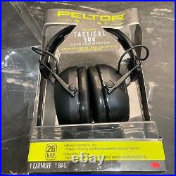 Peltor Sport Smart Tactical 500 Black BT Electronic Hearing Protector Earmuffs