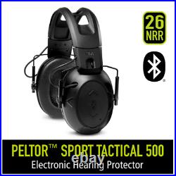 Peltor Sport Tactical 500 Electronic Hearing Protection Earmuffs, Bluetooth-Enab