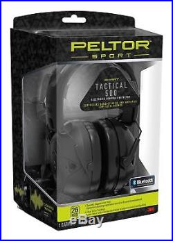 Peltor Tactical Sport 500 Electronic Earmuff withBluetooth, 26 dB, Black