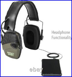 Premium Shooting Earmuff Amplifies Sounds, Noise Reduction Green 2-Pack