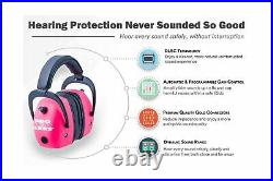 Pro Ear Muffs Electronic Hearing Protection Amplification Shooting Range Pink