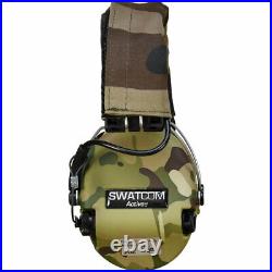 SWATCOM Active8 Waterproof Headset, Multicam Dipped Cups, Gel Ear Seals