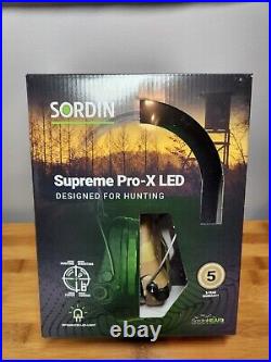 Sordin Supreme Pro-X LED Camo Cups, Camo Headband with Gel Ear seals