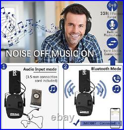 Upgraded Bluetooth Electronic Shooting Hearing Protection Muffs withGel Ear Pads