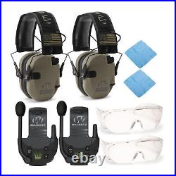 Walker's Razor Electronic Muffs (FDE Patriot) 2-Pack with Walkie Talkies & Glasses