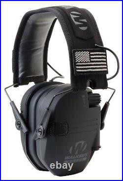 Walker's Razor Slim Electronic Shooting Muffs 4-Pack, Black America Patch