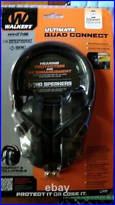 Walker's Ultimate Digital Quad Connect Electronic Earmuffs withBluetooth -NRR 27db