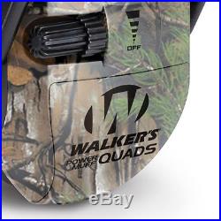 Walkers Ultimate Hunting Shooting AFT Electric Power Muff Quads, Realtree Camo