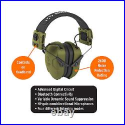 Walkers XCEL 500BT Digital Electronic Muff And Protective Case Bundle Green